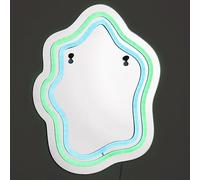 HOME DECO FACTORY Miroir LED Effet Néon Design Moderne et Élégant Rose | Plastique PS, miroir LED effet néon, design moderne et élégant, éclairage doux, rose