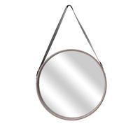 HOME DECO FACTORY Miroir rond avec anse PU - Bois - 50 cm - M6