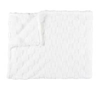 HOME DECO FACTORY - TX0237, Plaid en Flanelle Damier Blanc et Beige, Conçu pour Le canapé ou Le lit, Doux et élégant, Facile à Entretenir, Dimensions 120x150 cm, Couleur Blanc et Beige