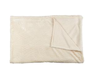 HOME DECO FACTORY Plaid Extra Doux Motif Gaufré 200x150 cm Blanc Crème | Polyester, plaid extra doux, motif gaufré, 200x150 cm, nuits d'hiver, canapé ou lit, blanc crème