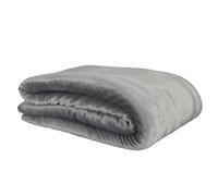 HOME DECO FACTORY - Plaid Flanelle Gris Sherpa - Lavable À 30 ° - Format XXL - Polyester - Dimensions : 140 X 200 cm