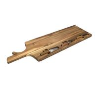 HOME DECO FACTORY - KA0666, Planche à Fromage en Acacia avec 3 Couteaux, Design Élégant et Pratique, Conçue pour Dégustations, Entretien Facile, Taille 65 cm, Couleur Marron