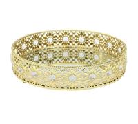 Plateau de Service Déco Miroir 25cm Doré