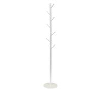 HOME DECO FACTORY - Portemanteau design moderne blanc pour manteaux et accessoires - idéal pour entrée ou bureau - dimensions 27x173x27 cm - couleur blanche. - Collection LOKA