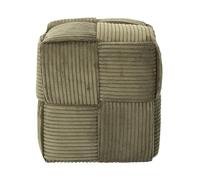HOME DECO FACTORY - Pouf Scott - Côtelé tressé, design moderne, 36x38x36 cm, Vert