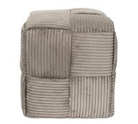 HOME DECO FACTORY – Pouf Scott côtelé tressé Taupe 36x38x36 cm, élégant et confortable