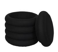 THE HOME DECO FACTORY Pouf 2-en-1 en tissu coloré, Noir Atom