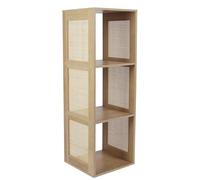 Home Deco Factory - Étagère modulable Bali HD0245 - 3 cases en rotin - Marron - 34 x 99 x 32 cm