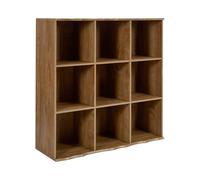 HOME DECO FACTORY - Rangement Modulable 9 Cases Forest - Étagère Bois Panneaux de Particules - Grande Capacité Organisation Polyvalente Salon Bureau - Marron