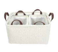 HOME DECO FACTORY - RG0031, Set de 3 paniers de Rangement élégants en Blanc, Conçus pour Organiser Jouets, vêtements et Accessoires, avec Effet côtelé, H20 cm, Blanc