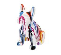 HOME DECO FACTORY The Sculpture Bulldog Céramique Coulures 20 cm HD1317 Multicolore