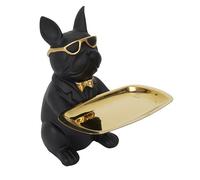Home Deco Factory - Sculpture décorative Bulldog HD1300 - Vide-poche en polyrésine 21 cm Noir