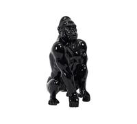 HOME DECO FACTORY Statue Gorille Accroupi en Résine Moderne 14 cm Noir | Résine, statue gorille accroupi, 14 cm, décoration intérieure moderne, salon ou bureau, contemporain, noir