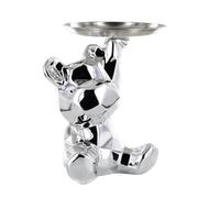 HOME DECO FACTORY Statue Ourson Vide-Poche en Résine Design Unique Argent