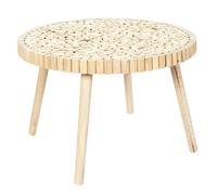 HOME DECO FACTORY – Table basse HD5206 rondin design en bois de pin 60x60x40 cm Marron