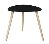 HOME DECO FACTORY Table d'Appoint Triangulaire en Bois Grand Modèle Noir | Bois, table d'appoint triangulaire, grand modèle, design épuré et moderne, salon ou chambre, 48x46x48 cm, noir