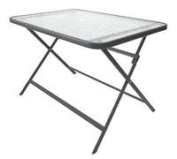 Table - HOME DECO FACTORY - Formentera - Verre Trempé - Pliable - Gris