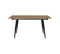 HOME DECO FACTORY - Table Extensible Moderne 150-200 cm - Design Épuré - Plateau Effet Bois - Pieds Métalliques - Idéale pour Repas Quotidiens et Grandes Occasions - Marron Noir - Modèle LOKA