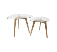 HOME DECO FACTORY Tables Gigognes en Verre Trempé Modulables Transparent