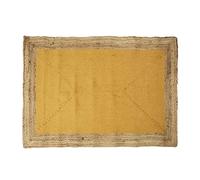 HOME DECO FACTORY - Tapis Jute Coton Moutarde 120 x 170 cm TXO0049