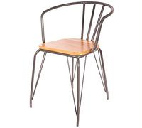 HOME DECO FACTORY The Fauteuil Métallique, Autre, Noir, 50 x 53 x 88 cm