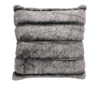 HOME DECO FACTORY - TX0068 Coussin Imitation Fourrure Gris Foncé Rayé - Conçu pour Confort et Élégance - Taille 40 x 40 cm - Déhoussable et Pratique - Conçu pour Canapé
