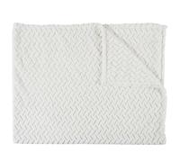 HOME DECO FACTORY - TX0095 Plaid Effet Chevron Crème - 120x150 cm - Textile d'intérieur Doux pour Jeté de Lit ou Canapé - Idéal Cocooning - Crème 120x150 cm
