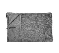 HOME DECO FACTORY, TX0099, Plaid en Flanelle embosse Gris foncé, 150x200 cm - Confort Exceptionnel, Design élégant, Polyvalent et Facile d'entretien pour Une Touche Chic dans Votre intérieur