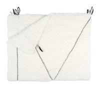 HOME DECO FACTORY - TX0110 Plaid Sherpa Blanc Motif Tressé 130x160 cm - Textile Intérieur, Jeté de Lit, Confort Doux, Design Élégant, Canapé ou Lit, Blanc