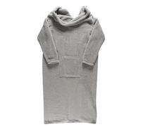 HOME DECO FACTORY - TX0330 Plaid à Manches Longues Ultra-Douillet - Col Châle Ample - Poche Ventrale Pratique - Conçu pour Se Blottir et Se Détendre - Taille Unique - Couleur Gris Clair