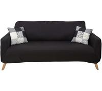 HOME DECO FACTORY - TX8153, Housse Extensible pour canapé 3 Places, Protection et Style, Textile Lavable en Machine, Dimensions 230 x 80 x 85 cm, Couleur Noire