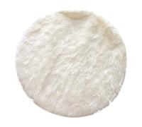 HOME DECO FACTORY - TX9006, Tapis Rond Effet Fourrure en Polyester, Doux et cocooning pour Votre Salon, Dimensions 115x115 cm, Couleur écru, Taille Unique.
