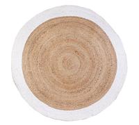 HOME DECO FACTORY - Tx9031 - Tapis Jute Bord Blanc 120 cm Deco Textile D'Interieur Tapis Decoration