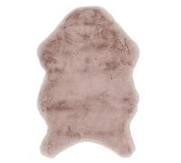 HOME DECO FACTORY - TX9044, Tapis en Fausse Fourrure Ultra-Doux, Conçu pour Un intérieur cocooning, Lavable à 30°, Dimensions 60 x 90 cm, Couleur Rose Poudre.