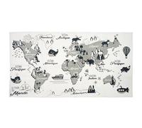 HOME DECO FACTORY - Tx9066 - Tapis Mappemonde 140X70 cm Deco Textile D'Interieur