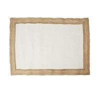 HOME DECO FACTORY - TX9331 Tapis en Jute et Coton - Conçu pour Salon, Chambre Ou Salle D'Attente - Design Moderne - Dimensions 120 x 170 cm - Couleur Écru