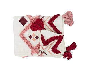HOME DECO FACTORY - TXO0058, Jeté de canapé Ethnique en Coton, Design Original et Pratique, Conçu pour Votre décoration intérieure, Dimensions 130x150 cm, Couleur Rose