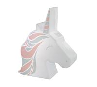 HOME DECO KIDS - LA11043 Veilleuse Licorne Projection Murale - Luminaire Décoratif pour Chambre Enfant - Projette Arc-en-Ciel - 16x12.5x4.8 cm - Blanc/Aqua/Rose