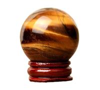 Home Decor Collectible Tiger's Eye Gemstone Sphere with Stand, Crystals Ball Divination for Feng Shui, 3cm/1.2in Gemstone Stone