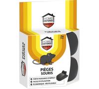 HOME DEFENSE HDCROC - Pièges à Souris Crocodiles x2 - Pièges à forte puissance d'impact - Facile d'utilisation et solide