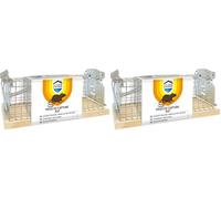 HOME DEFENSE HDNASRAT - Piège de Capture Rats Cage x1 - Capture et relâche l'animal en Toute sécurité - Piège économique Car réutilisable - Facile d'utilisation - Socle fabriqué en Bois certifié FSC