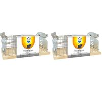 HOME DEFENSE HDNASSOU - Piège de Capture Souris Cage x1 - Capture et relâche l'animal en toute sécurité - Piège économique car réutilisable - Facile d'utilisation - Socle fabriqué en bois certifié FSC