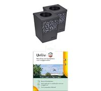 HOME DEFENSE Kit Anti-Moustiques Extérieur - Lot de 2 Pièges Anti-Ponte + 8 Plaques Adhésives de Rechange - Capture Les Moustiques Communs et Tigres - Balcon, Terrasse et Jardin