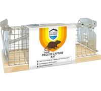 Home Defense – Piège de capture pour rats HDNASRAT – Socle bois FSC H12xL24xP12cm, réutilisable