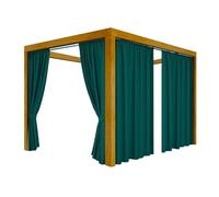 HOME DEKO Rideau de Terrasse à Tunnel, Imperméable, pour Terrasse, Balcon, Pergola & Pavillon, Protection Contre la Pluie & Le Vent, Vert Bouteille, 220 x 155 cm, 2 Pièces