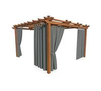 HOME DEKO Rideau de Terrasse, Imperméable, pour Jardin, Balcon, Pergola & Pavillon, Passants Auto-agrippante, Protection Contre Le Soleil, la Pluie & Le Vent, Vert Clair, 220 x 155 cm, 2 Pièces