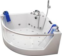 HOME DELUXE - Baignoire balnéo - ATLANTIC L - Dimensions : 141 x 141 x 62 cm - avec chauffage, fonction massage et accessoires complets I Baignoire pour 2 personnes, baignoire d'intérieur