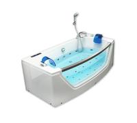 HOME DELUXE - Baignoire balnéo - ATLANTIC M - Dimensions : 175 x 85 x 60 cm - avec chauffage, fonction massage et accessoires complets I Baignoire pour 2 personnes, piscine intérieure