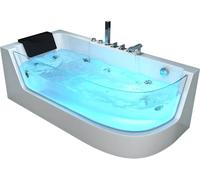 HOME DELUXE - Baignoire balnéo - CARICA droite blanche avec chauffage et massage - Dimensions : 170 x 80 x 59 cm I Baignoire d'angle, baignoire d'intérieur