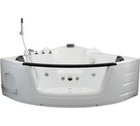 HOME DELUXE - Baignoire balnéo - Laguna L KOMPAKT - Blanc, dimensions : 140 x 140 x 65 cm, radio, chauffage et luminothérapie inclus I Baignoire d'angle pour 2 personnes Baignoire d'intérieur